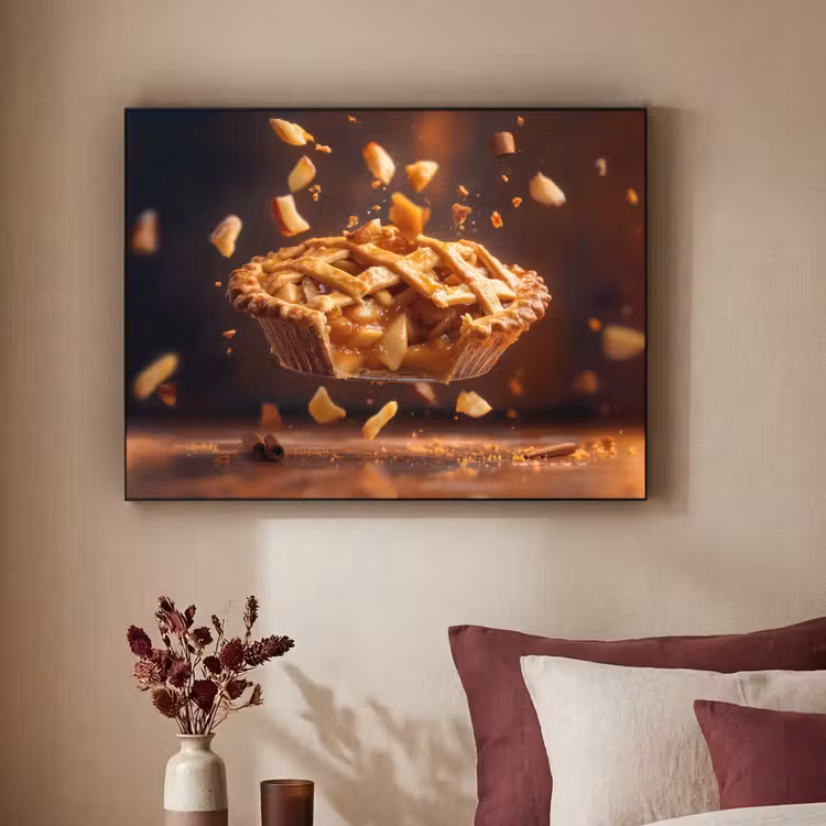Appel - Taart - Warm - Eten Textielframe - compleet frame klein -sfeer1