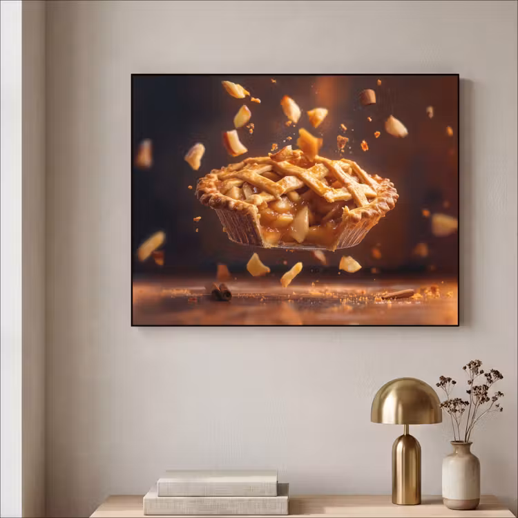 Appel - Taart - Warm - Eten Textielframe - compleet frame klein -sfeer2