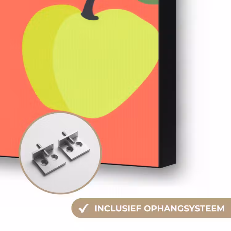 Appels - Modern - Groen Textielframe zwart klein 947 -USP_ophangsysteemNL
