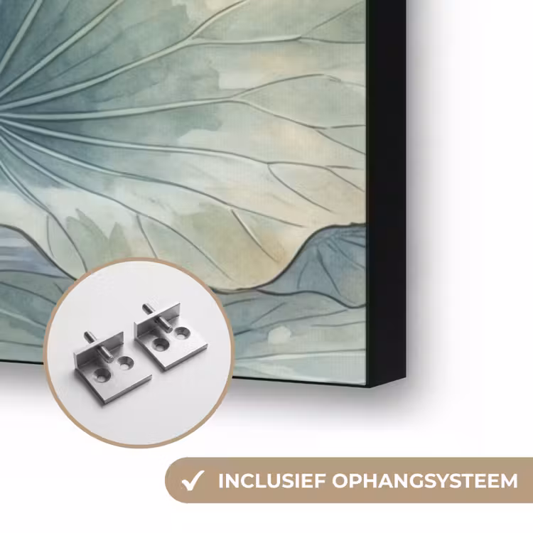 Aquarel - Lotusbloemen - Kleurrijk Textielframe zwart klein -USP_ophangsysteemNL