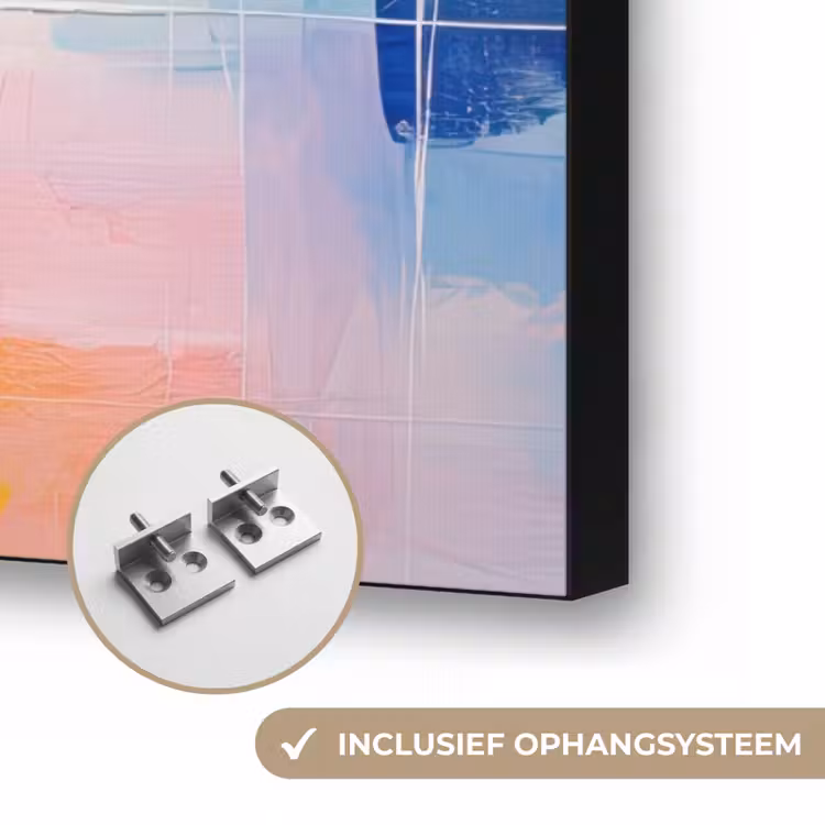 Aquarel - Pastel - Abstract - Kunst Textielframe zwart klein -USP_ophangsysteemNL