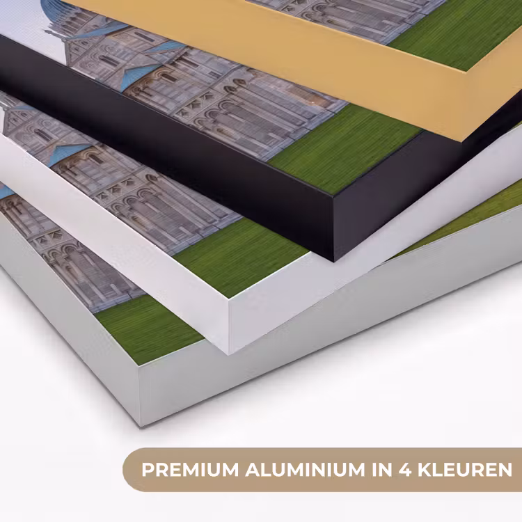 Architectuur - Toren - Pisa - Italië - Zonsondergang Textielframe zwart klein -USP_kleurenNL