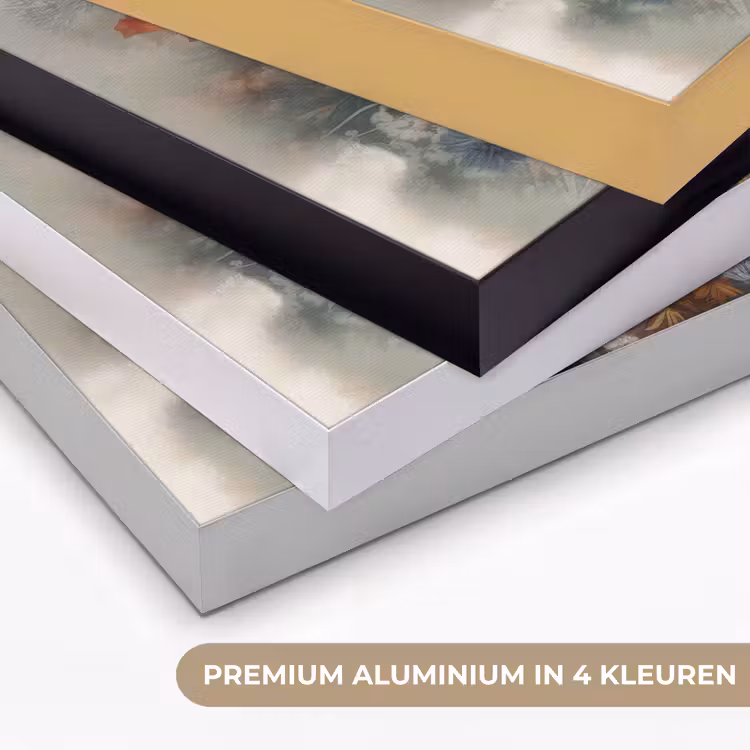 Arend - Adelaar - Vogel - Bloemen - Natuur Textielframe zwart klein -USP_kleurenNL