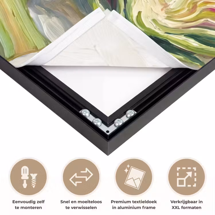 Art frame - Artisjok - Citroen - Eten - Artisjok - Citroen - Eten Textielframe zwart klein
