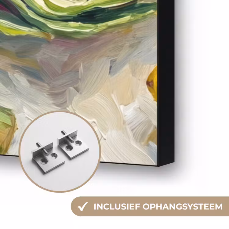 Art frame - Artisjok - Citroen - Eten - Artisjok - Citroen - Eten Textielframe zwart klein