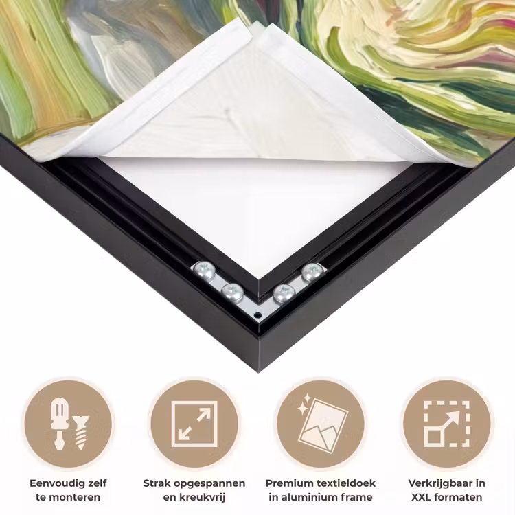 Art frame - Artisjok - Citroen - Eten - Artisjok - Citroen - Eten Textielframe zwart klein