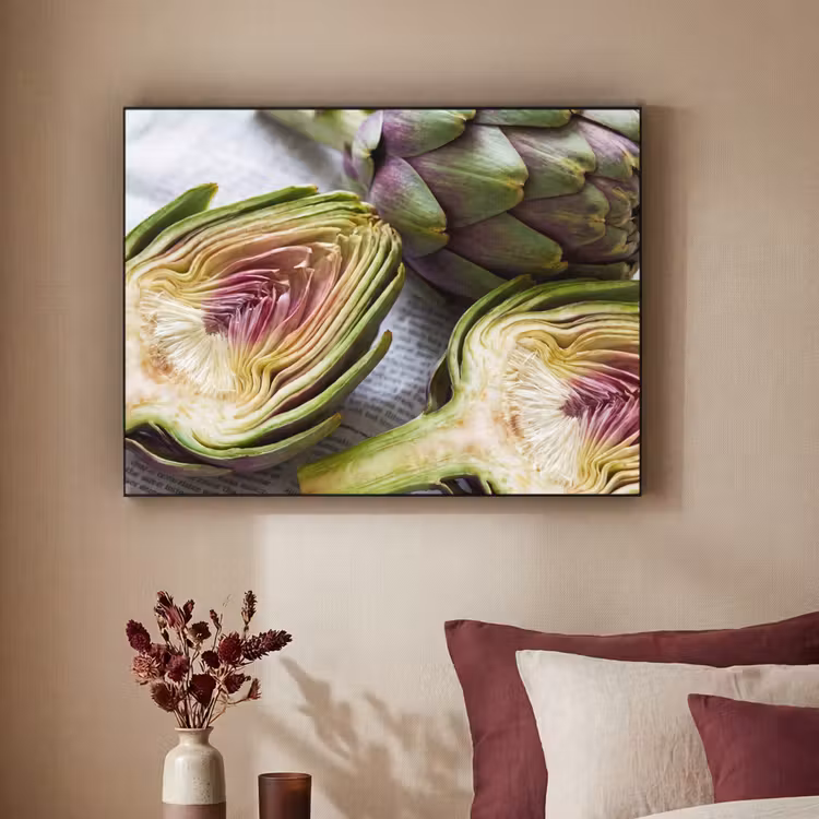 Art frame - Artisjok - Doorgesneden - Eten - Artisjok - Doorgesneden - Eten Textielframe zwart klein