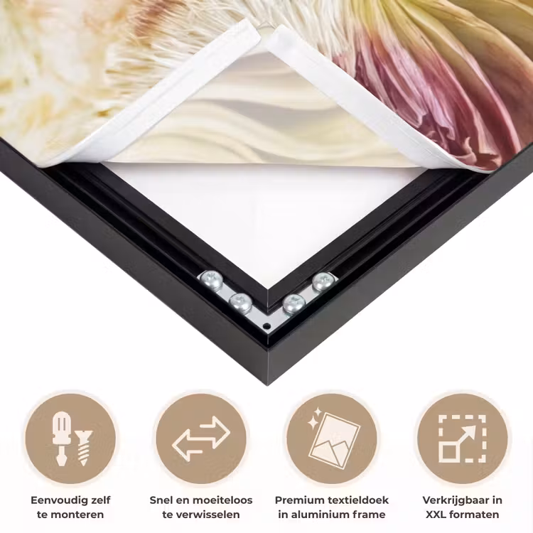 Art frame - Artisjok - Doorgesneden - Eten - Artisjok - Doorgesneden - Eten Textielframe zwart klein