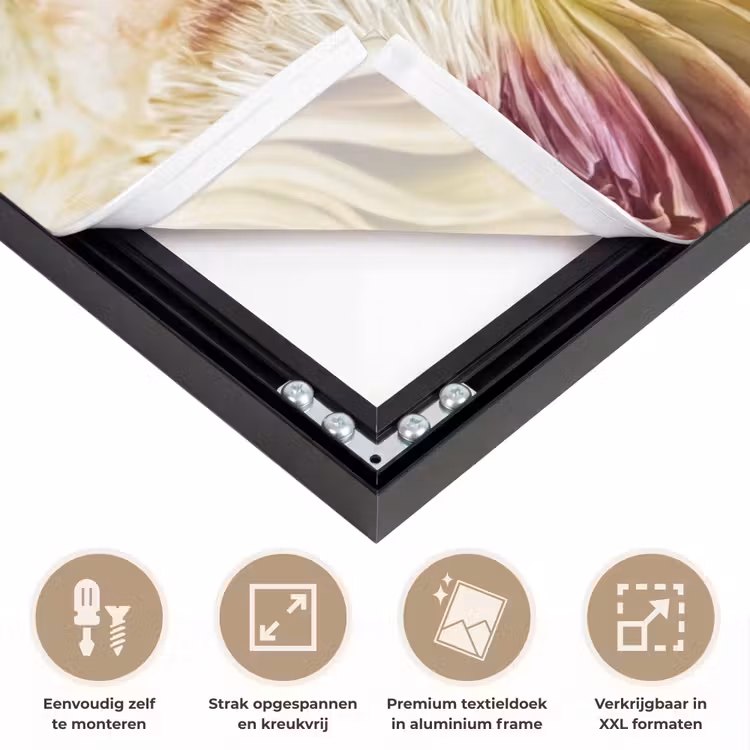 Art frame - Artisjok - Doorgesneden - Eten - Artisjok - Doorgesneden - Eten Textielframe zwart klein