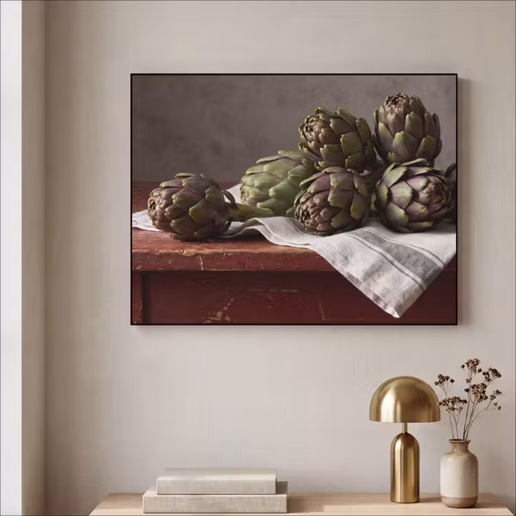 Art frame - Artisjok - Eten - Rustiek - Artisjok - Eten - Rustiek Textielframe zwart klein