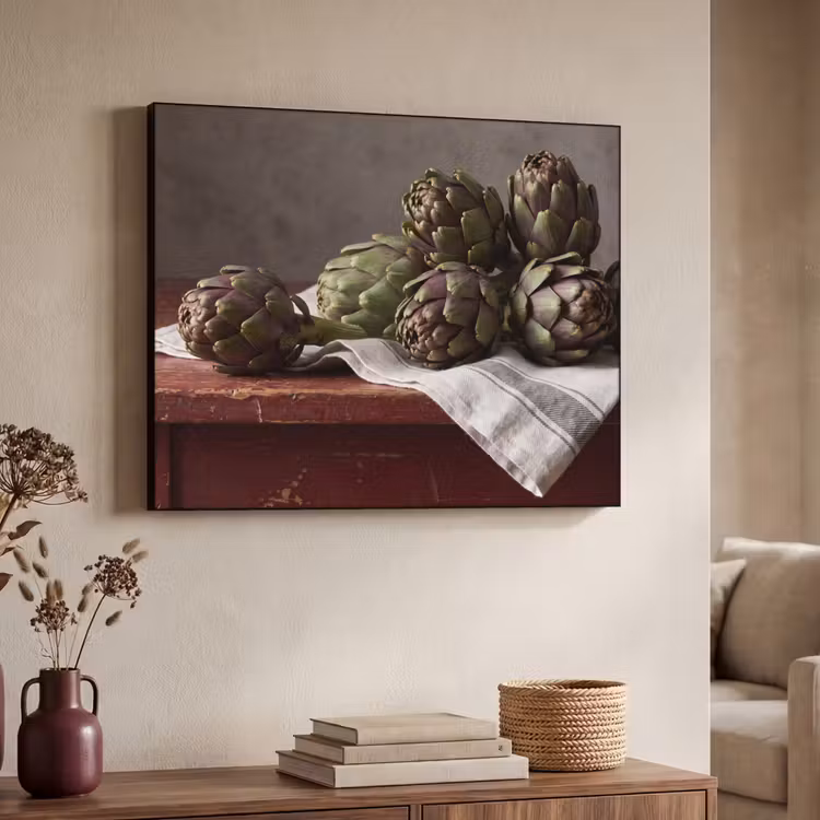 Art frame - Artisjok - Eten - Rustiek - Artisjok - Eten - Rustiek Textielframe zwart klein