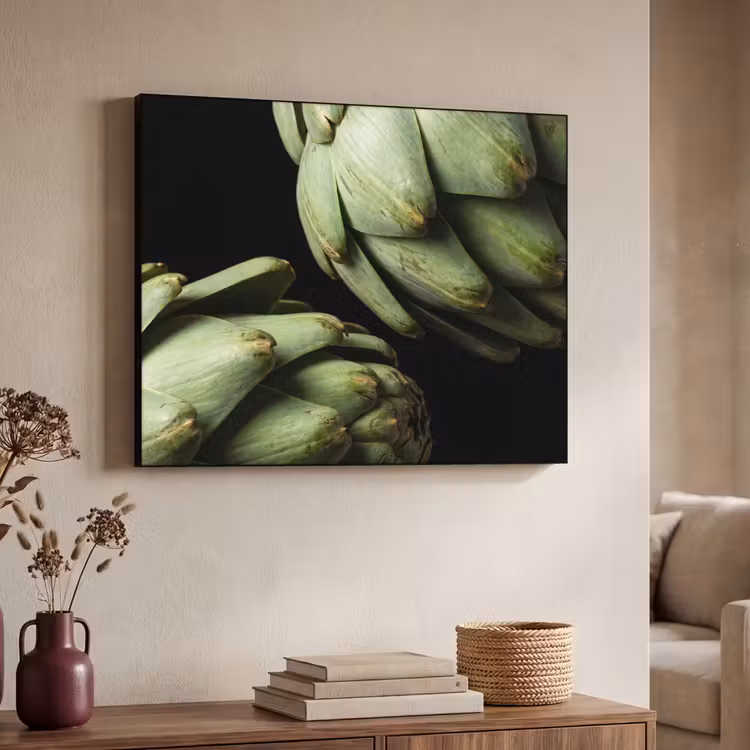Art frame - Artisjok - Groen - Eten - Artisjok - Groen - Eten Textielframe zwart klein