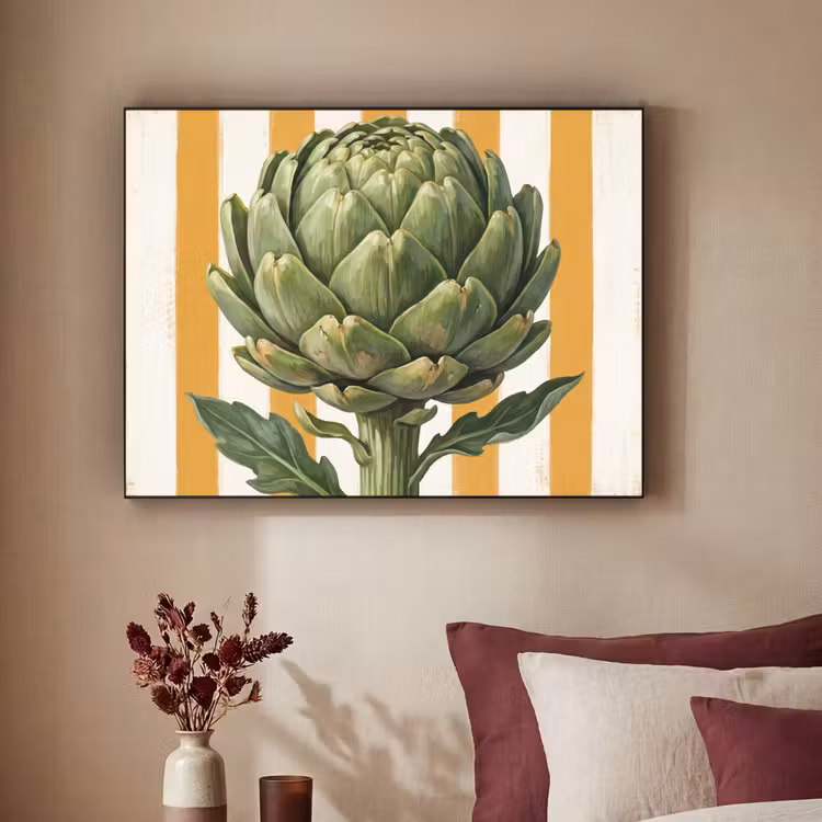 Art frame - Artisjok - Modern - Groente - Artisjok - Modern - Groente Textielframe zwart klein