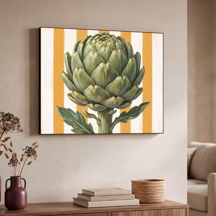 Art frame - Artisjok - Modern - Groente - Artisjok - Modern - Groente Textielframe zwart klein