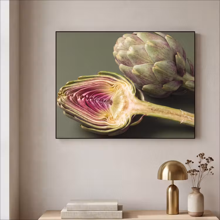 Art frame - Artisjok - Paars - Voedsel - Artisjok - Paars - Voedsel Textielframe zwart klein