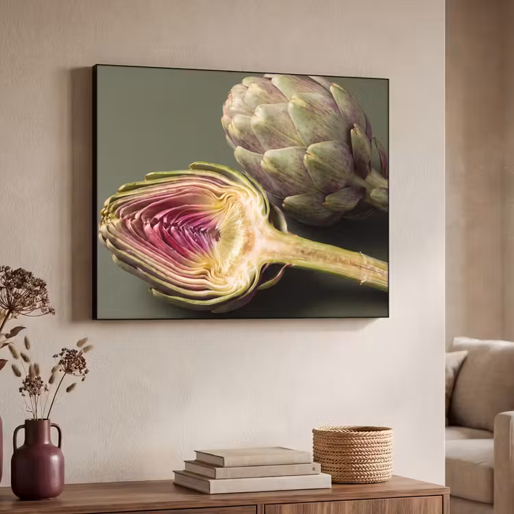 Art frame - Artisjok - Paars - Voedsel - Artisjok - Paars - Voedsel Textielframe zwart klein