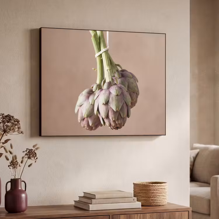 Art frame - Artisjokken - Hangend - Groenten - Artisjokken - Hangend - Groenten Textielframe zwart klein