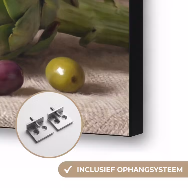 Art frame - Artisjokken - Olijven - Eten - Artisjokken - Olijven - Eten Textielframe zwart klein