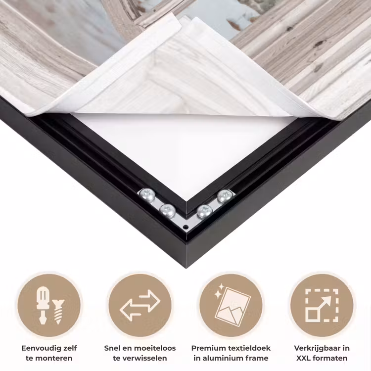 Auto - Rood - Cadeaus - Winter - Kerst - Doorkijk - Wit Textielframe zwart klein -USP_closeupNL