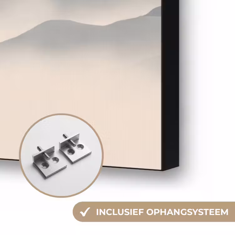 Aziatisch - Bloesem - Rood Textielframe zwart klein -USP_ophangsysteemNL