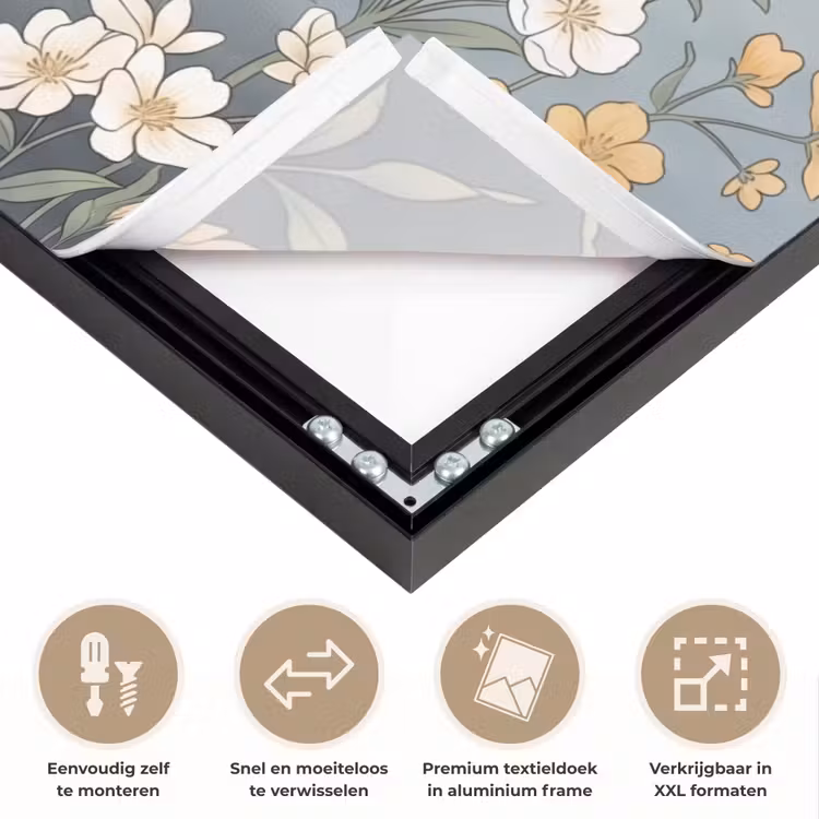 Aziatisch - Vrouw - Kimono Textielframe zwart klein -USP_closeupNL