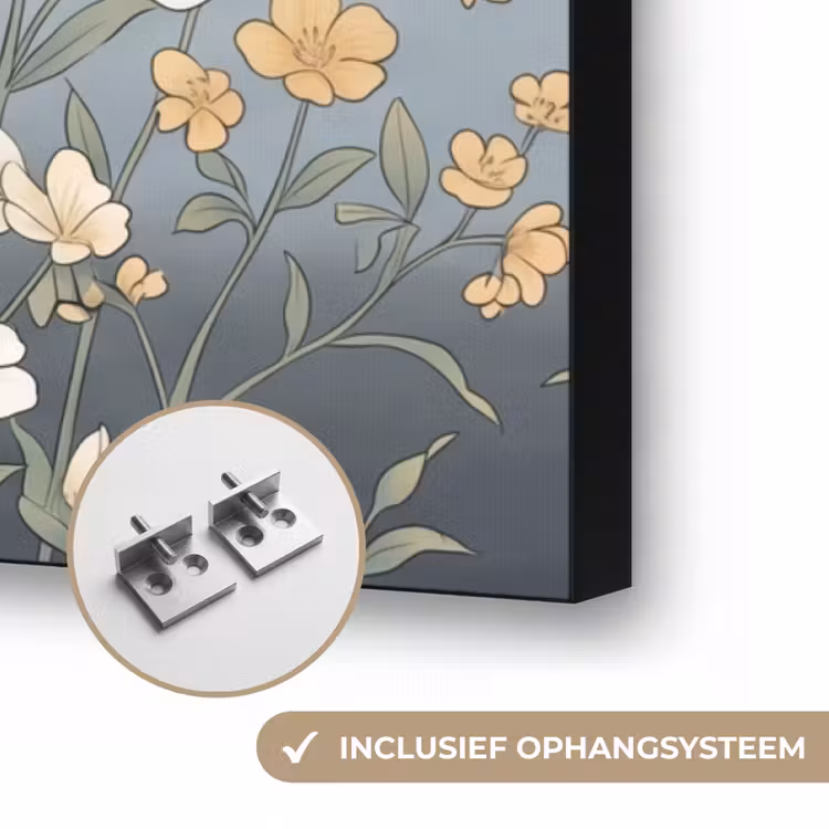 Aziatisch - Vrouw - Kimono Textielframe zwart klein -USP_ophangsysteemNL