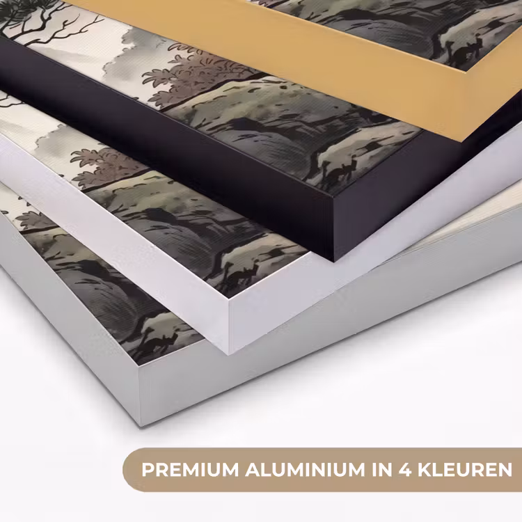 Azië - Landschap - Kleurrijk Textielframe zwart klein -USP_kleurenNL