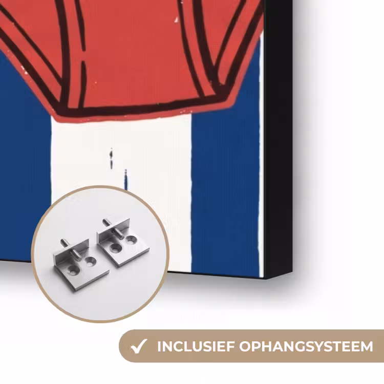 Badkleding - Waslijn - Zomer - Illustratie - Rood Textielframe zwart klein -USP_ophangsysteemNL