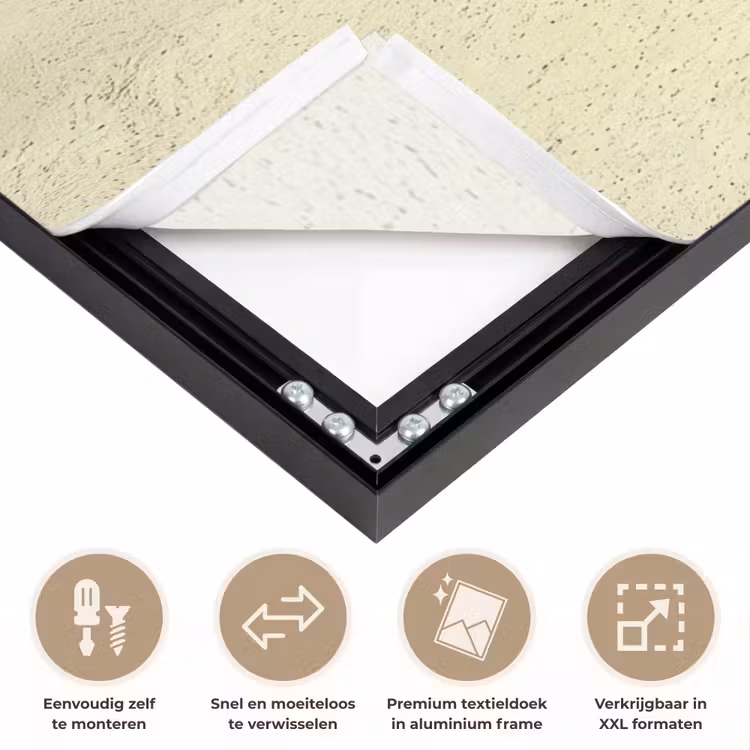 Badpak - Schaduw - Muur - Zomer - Minimalistisch Textielframe zwart klein -USP_closeupNL