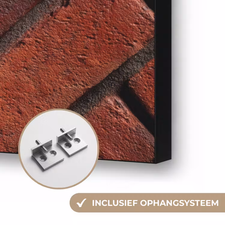 Bakstenen - Visgraat - Structuur - Roodbruin Textielframe zwart klein 947 -USP_ophangsysteemNL