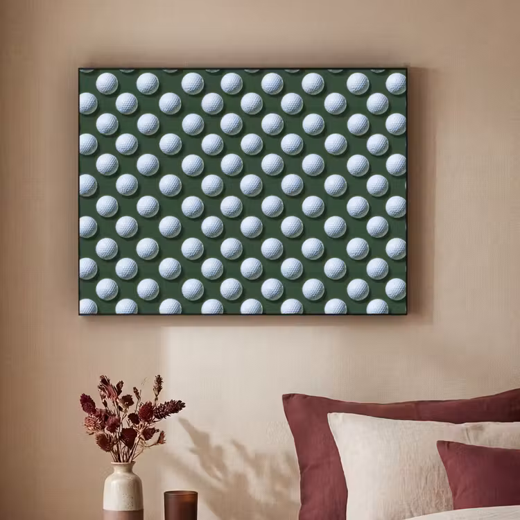 Ballen - Golf - Groen Textielframe zwart klein 947 -sfeer1