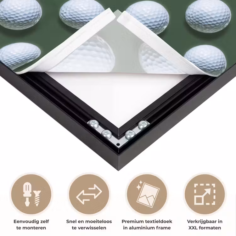 Ballen - Golf - Groen Textielframe zwart klein 947 -USP_closeupNL