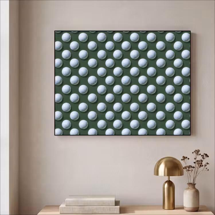 Ballen - Golf - Groen Textielframe zwart klein 947 -sfeer2