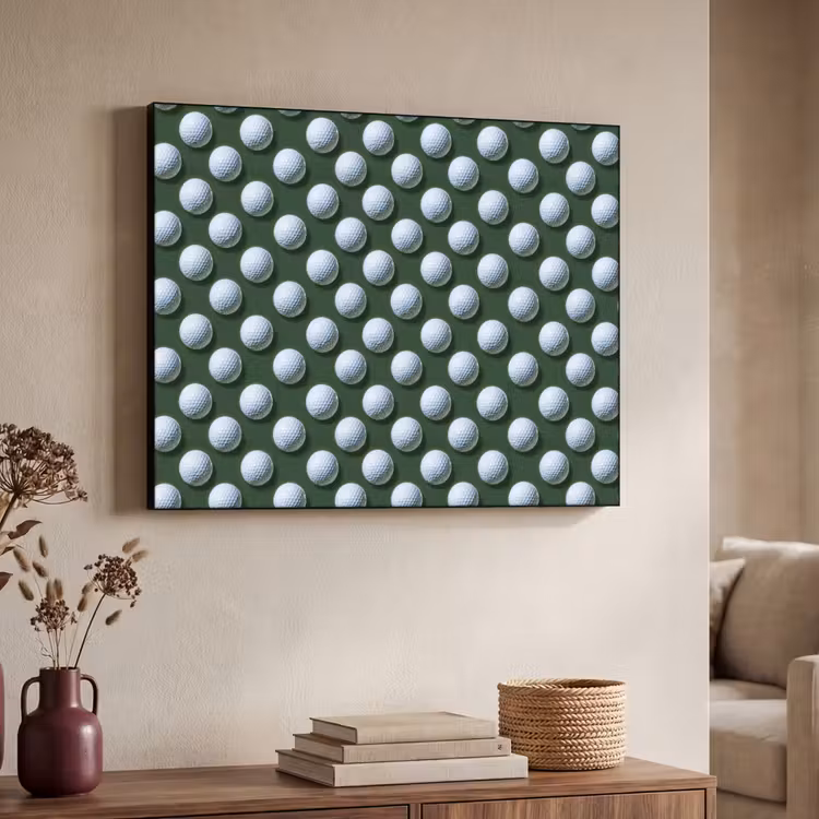 Ballen - Golf - Groen Textielframe zwart klein 947 -sfeer3