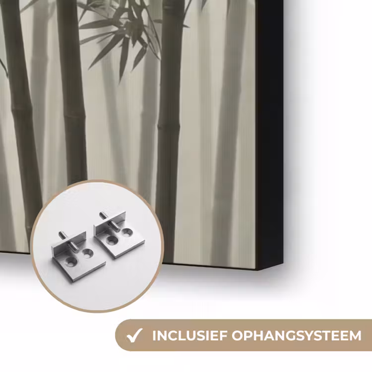 Bamboe - Bos - Mist - Natuur Textielframe zwart klein -USP_ophangsysteemNL