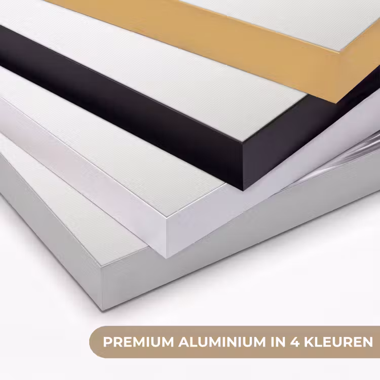 Bamboestammen - Water - Minimalistisch - Wit Textielframe zwart klein -USP_kleurenNL