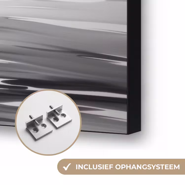 Bamboestammen - Water - Minimalistisch - Wit Textielframe zwart klein -USP_ophangsysteemNL