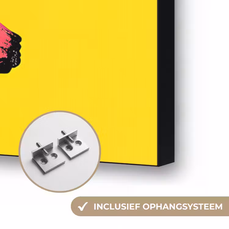 Banaan - Grafisch - Geel Textielframe zwart klein -USP_ophangsysteemNL