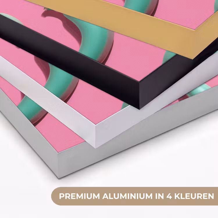 Bananen - Patroon - Blauw - Roze Textielframe zwart klein -USP_kleurenNL