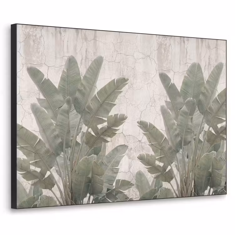 Bananenbladeren - Beton - Groen Textielframe zwart klein -3d