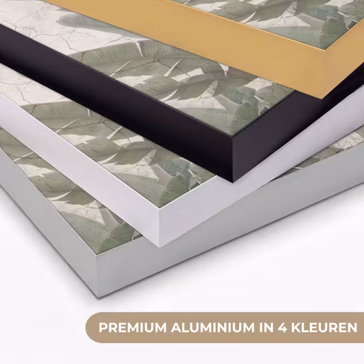 Bananenbladeren - Beton - Groen Textielframe zwart klein -USP_kleurenNL