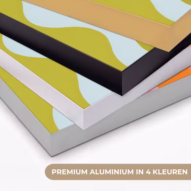 Banen - Golven - Kleurrijk - Verticaal Textielframe zwart klein -USP_kleurenNL