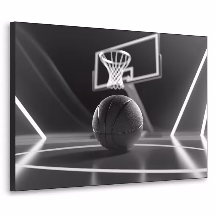 Basketbal - Basketbalveld - Lichtlijnen Textielframe - compleet frame klein -3d
