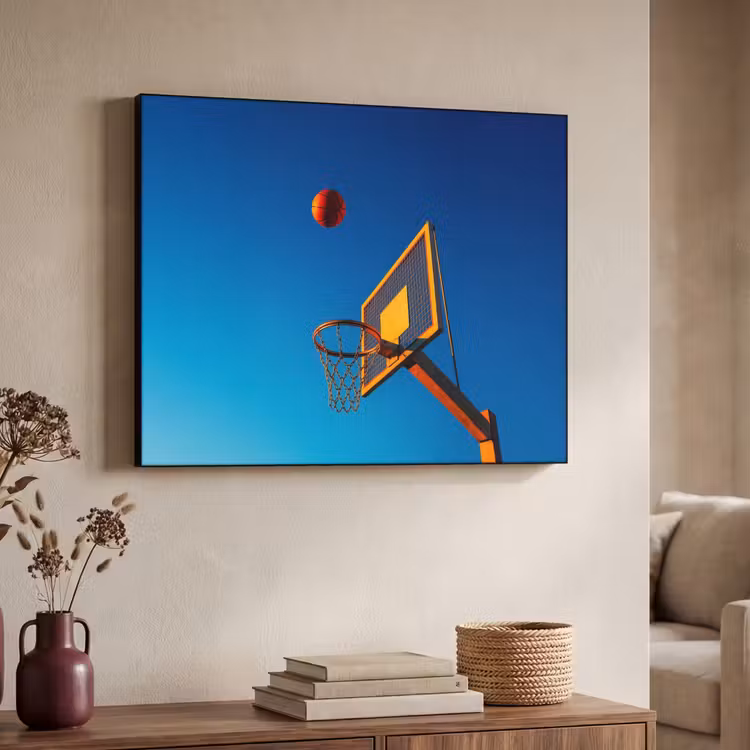 Basketbal -  Lucht - Ring Textielframe zwart klein -sfeer3