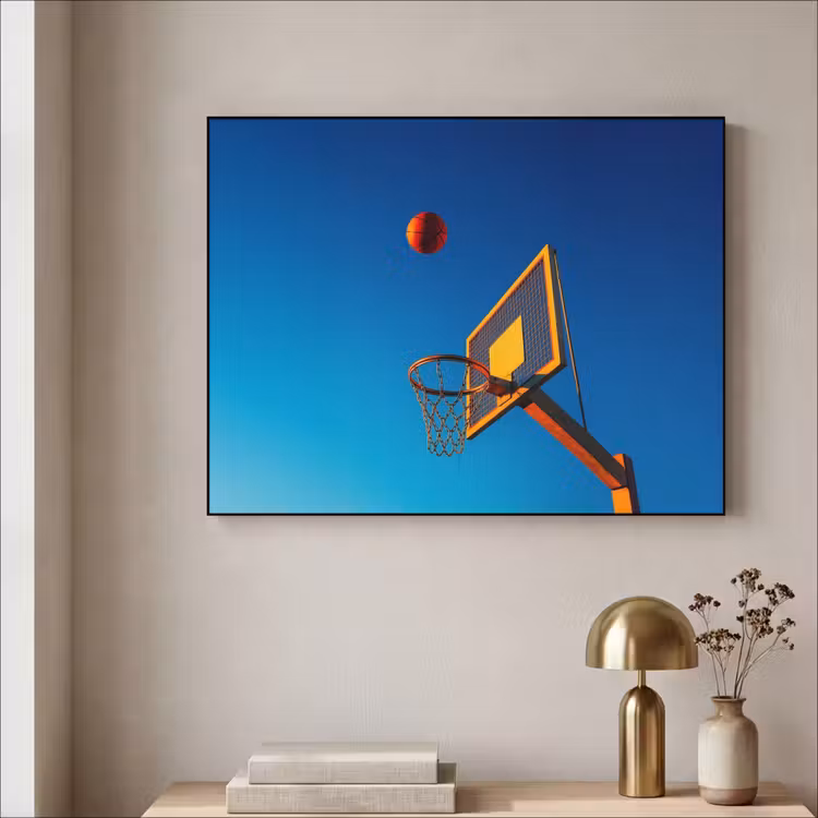 Basketbal -  Lucht - Ring Textielframe zwart klein -sfeer2