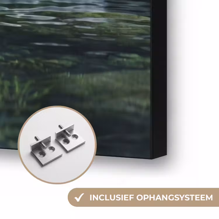 Beek - Waterval - Natuur - Groen Textielframe zwart klein -USP_ophangsysteemNL