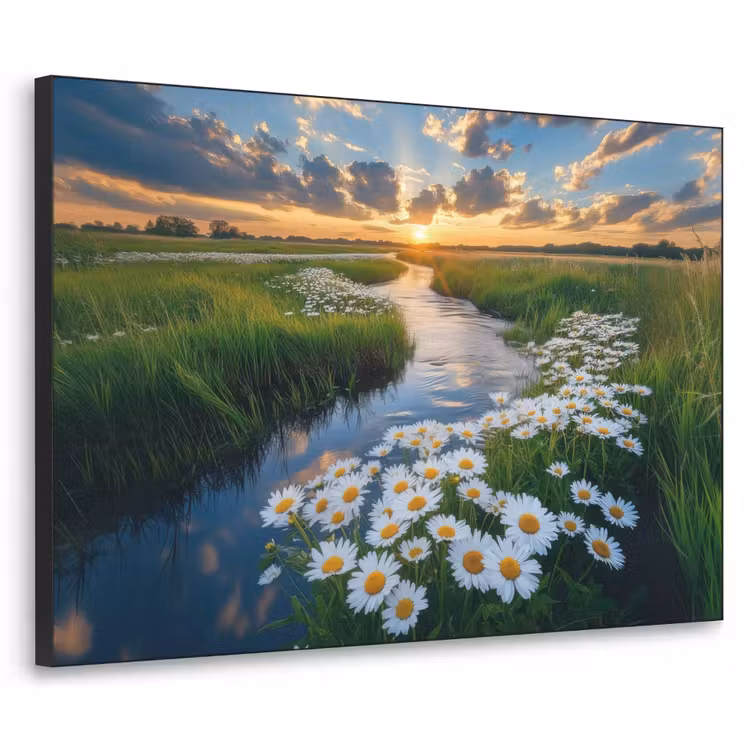 Beekje - Landschap - Margriet Textielframe zwart klein -3d