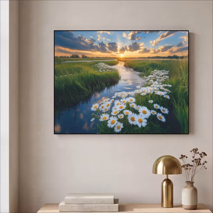 Beekje - Landschap - Margriet Textielframe zwart klein -sfeer2