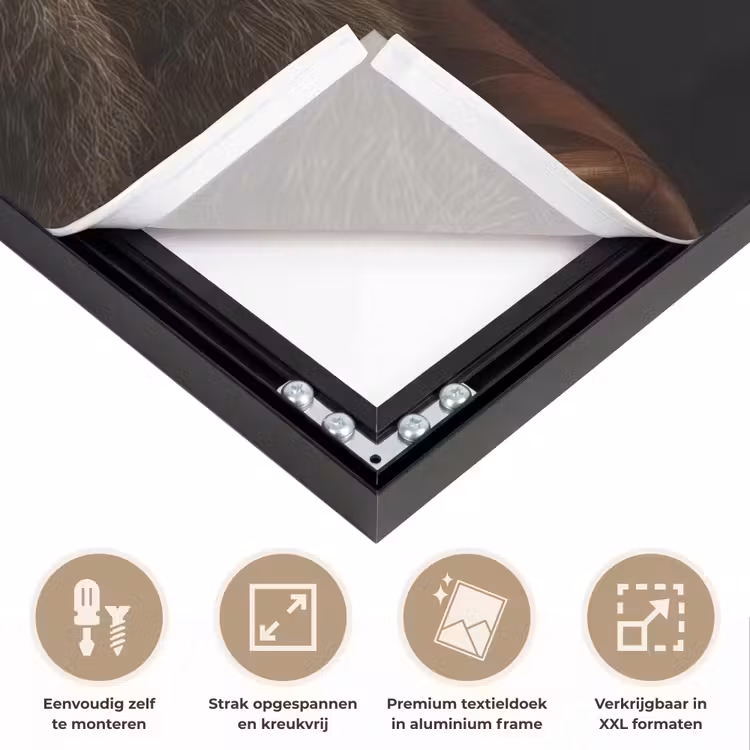 Beer - Bruin - Pak - Hoed Textielframe zwart klein -USP_feed_closeupNL