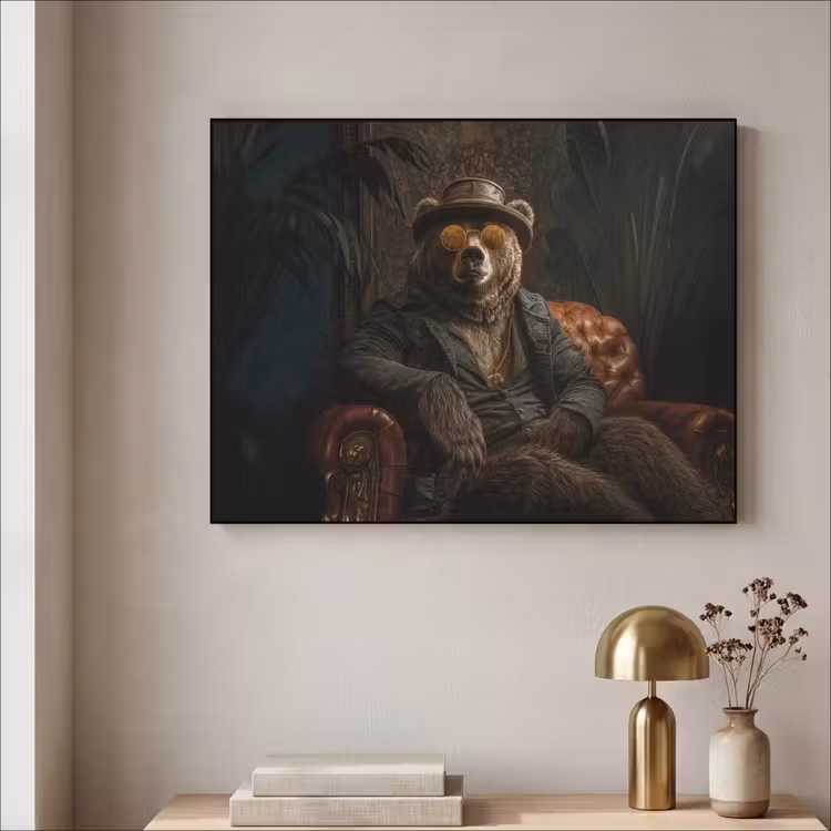 Beer - Bruin - Pak - Hoed Textielframe - compleet frame klein -sfeer2